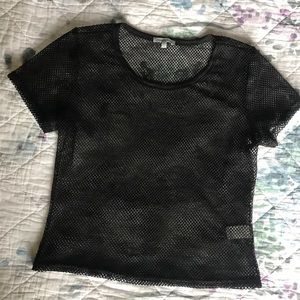 2/$15 CHARLOTTE RUSSE Mesh Rave Festival Tee Black